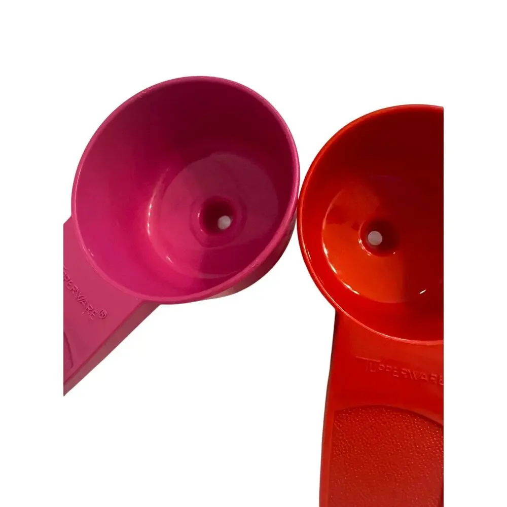 Set of 3 Vintage Tupperware Mini Funnels 1227-4/877-7/877-2 Orange/Red/Pink